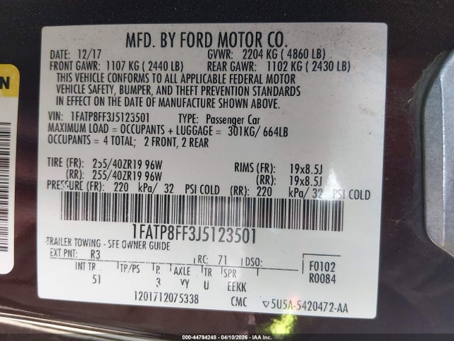Ford Mustang Gt Premium 2018 1FATP8FF3J5123501 Image 9