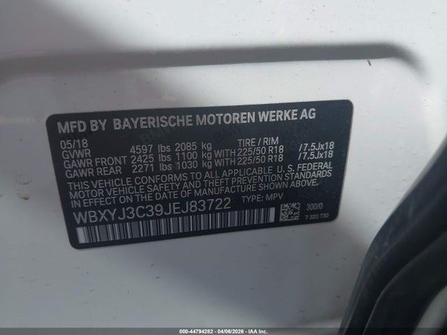 2018 Bmw X2 Sdrive28i მანქანა იყიდება აუქციონზე, vin: WBXYJ3C39JEJ83722, აუქციონის ნომერი: 44794282