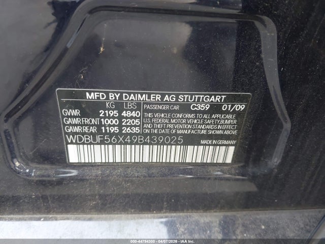 Продажа на аукционе авто 2009 Mercedes-benz E 350, vin: WDBUF56X49B439025, номер лота: 44794300