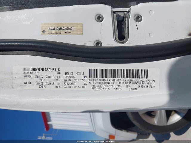 Продажа на аукционе авто 2011 Jeep Patriot Sport, vin: 1J4NF1GB8BD212099, номер лота: 44794366
