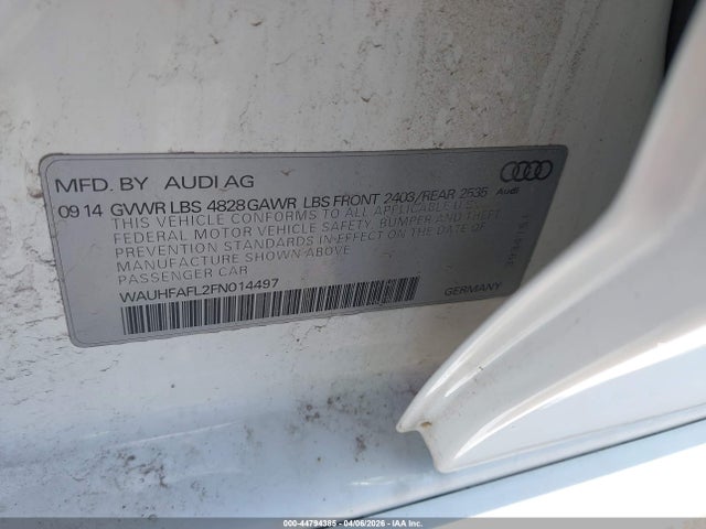 Aukcja sprzedaży 2015 Audi A4 2.0t Premium, vin: WAUHFAFL2FN014497, numer aukcji: 44794385
