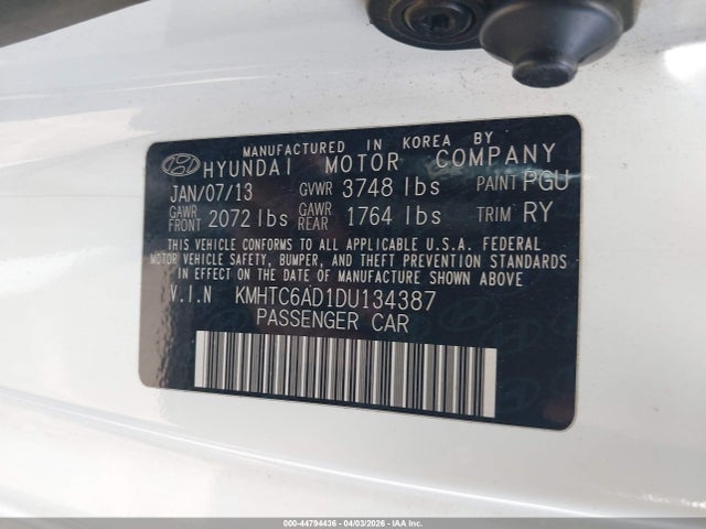 2013 HYUNDAI VELOSTER KMHTC6AD1DU134387 Photo 8