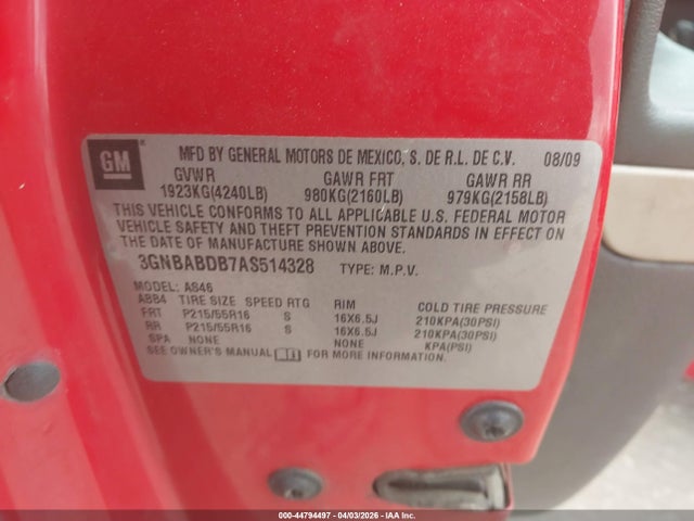 2010 CHEVROLET HHR 3GNBABDB7AS514328 Photo 8