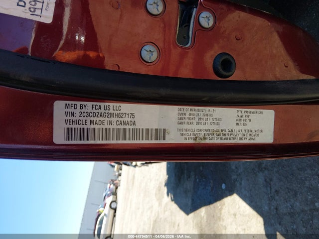 2021 Dodge Challenger Sxt მანქანა იყიდება აუქციონზე, vin: 2C3CDZAG2MH627175, აუქციონის ნომერი: 44794511