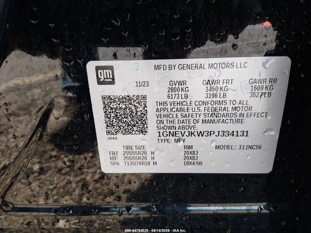 2023 Chevrolet Traverse Awd Rs მანქანა იყიდება აუქციონზე, vin: 1GNEVJKW3PJ334131, აუქციონის ნომერი: 44794529