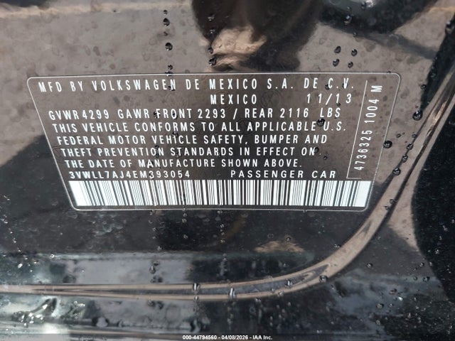 3VWLL7AJ4EM393054 Volkswagen Jetta 2.0l Tdi