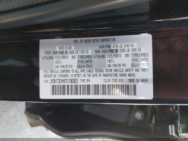 Aukcja sprzedaży 2023 Mazda Cx-5 2.5 S Premium, vin: JM3KFBDM4P0196963, numer aukcji: 44794591