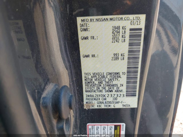 2013 NISSAN ALTIMA 1N4AL2EP2DC237323 Photo 8