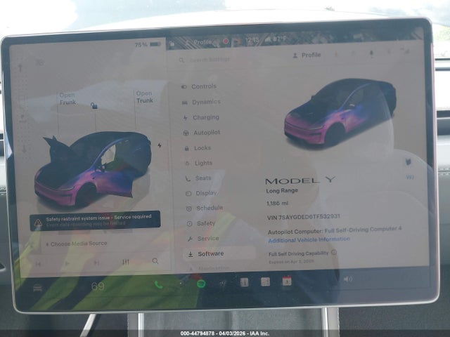 Продажа на аукционе авто 2026 Tesla Model Y Premium Rear-wheel Drive/standard Rear-wheel Drive, vin: 7SAYGDED6TF532931, номер лота: 44794878
