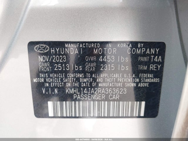 Продаж на аукціоні авто 2024 Hyundai Sonata Sel, vin: KMHL14JA2RA363623, номер лоту: 44794955