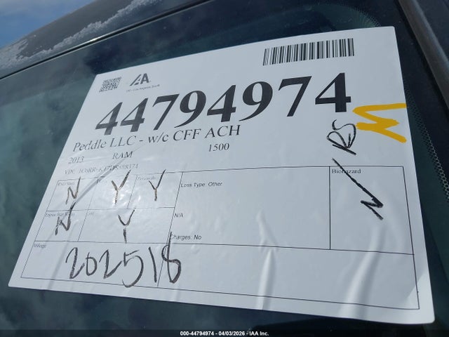 Aukcja sprzedaży 2013 Ram 1500 Express, vin: 1C6RR6KT7DS588374, numer aukcji: 44794974