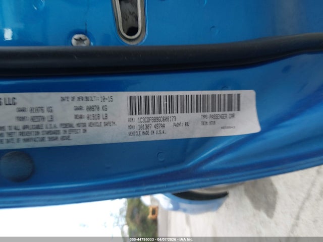 Aukcja sprzedaży 2016 Dodge Dart Sxt, vin: 1C3CDFBB9GD608173, numer aukcji: 44795033