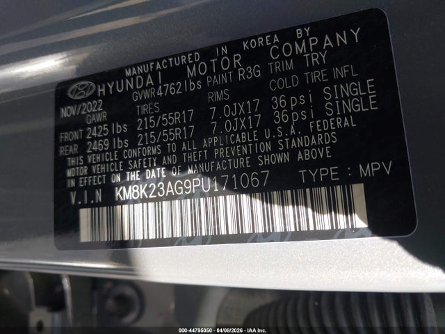 KM8K23AG9PU171067 Hyundai Kona Electric Se