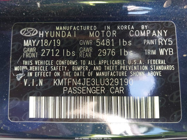 Продажа на аукционе авто 2020 Genesis G80 3.8 Awd, vin: KMTFN4JE3LU329190, номер лота: 44795062