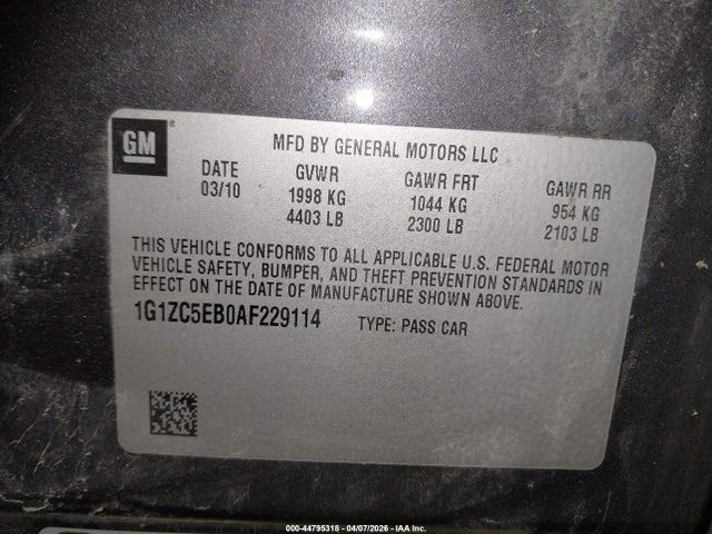 2010 CHEVROLET MALIBU 1G1ZC5EB0AF229114 Photo 8