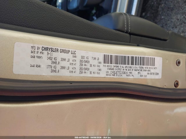 Aukcja sprzedaży 2012 Dodge Durango Citadel, vin: 1C4SDJET7CC153614, numer aukcji: 44795345