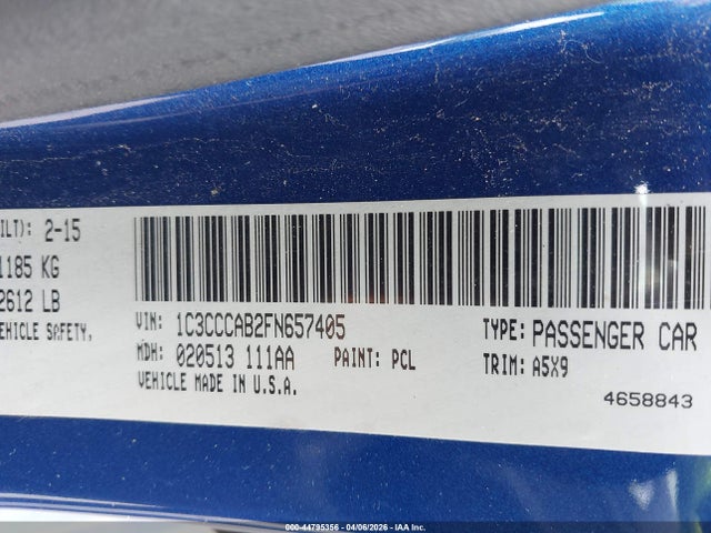 Aukcja sprzedaży 2015 Chrysler 200 Limited, vin: 1C3CCCAB2FN657405, numer aukcji: 44795356