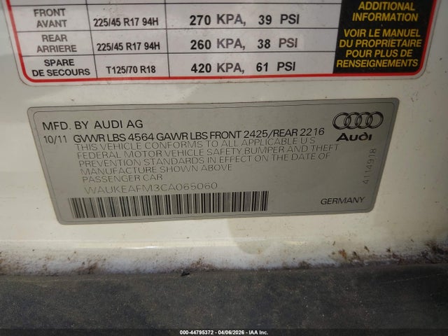 2012 AUDI A3 WAUKEAFM3CA065060 Photo 8