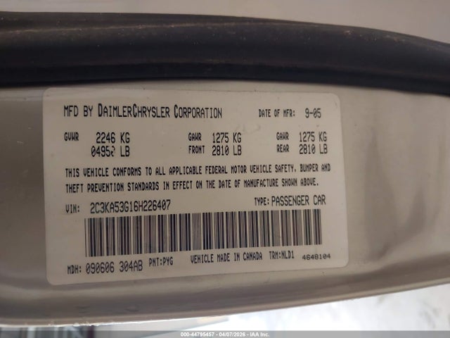 2006 CHRYSLER 300 2C3KA53G16H226407 Photo 8