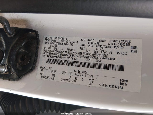 Ford F-150 Xlt 2017 1FTEW1EP9HKC87953 Image 9