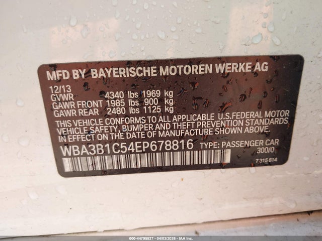 BMW 320i 2014 WBA3B1C54EP678816 Image 9