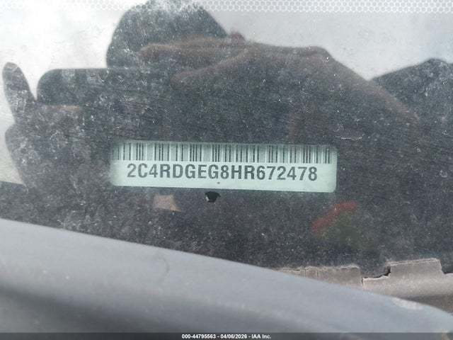 2017 Dodge Grand Caravan Gt მანქანა იყიდება აუქციონზე, vin: 2C4RDGEG8HR672478, აუქციონის ნომერი: 44795563