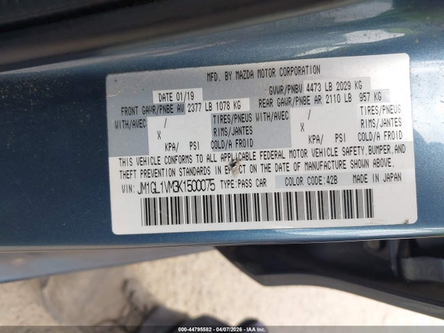 2019 MAZDA MAZDA6 JM1GL1VM3K1500075 Photo 8