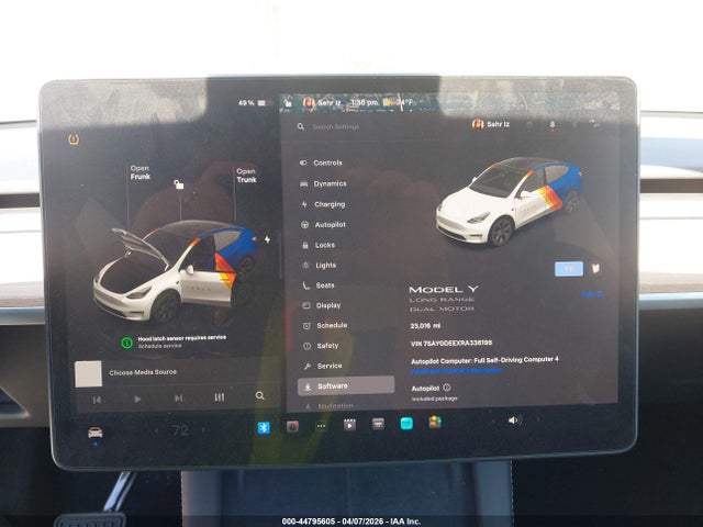 44795605 :رقم المزاد ، 7SAYGDEEXRA336196 vin ، 2024 Tesla Model Y Long Range Dual Motor All-wheel Drive مزاد بيع