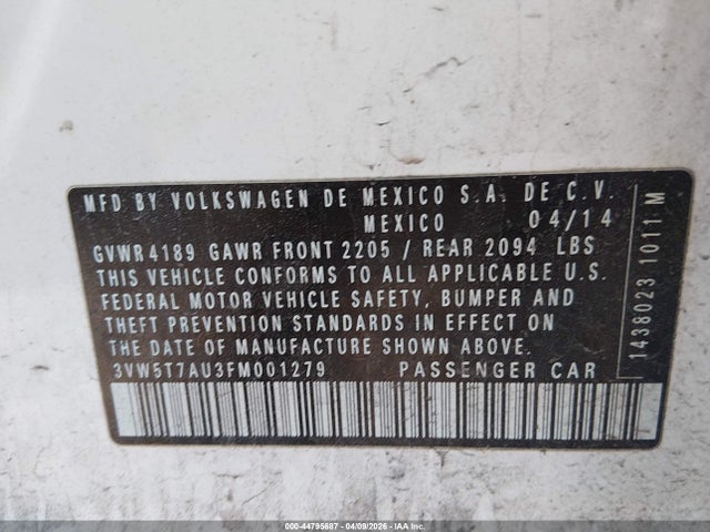 2015 VOLKSWAGEN GOLF GTI 3VW5T7AU3FM001279 Photo 8