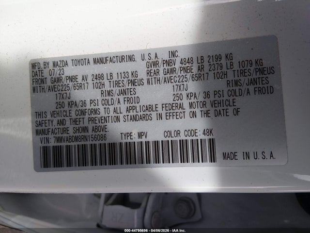 Aukcja sprzedaży 2024 Mazda Cx-50 2.5 S Premium, vin: 7MMVABDM8RN156086, numer aukcji: 44795696
