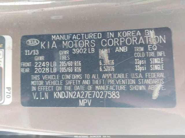 KIA Soul 2014 KNDJN2A27E7027583 Image 9