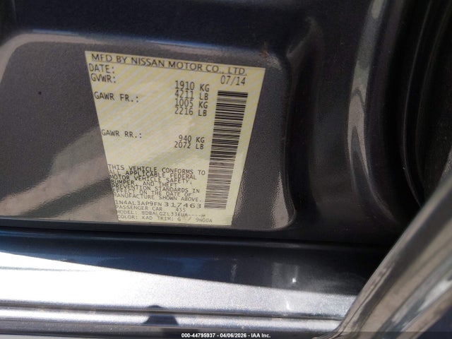 1N4AL3AP9FN317463 Nissan Altima 2.5 S