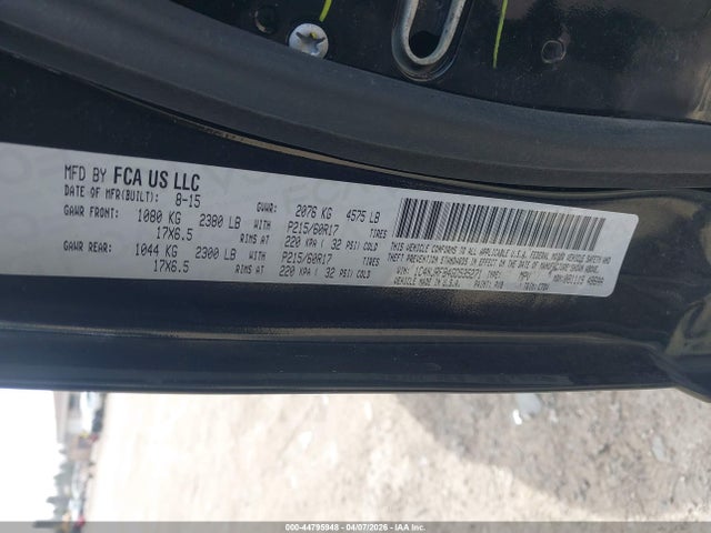 2016 Jeep Patriot Latitude მანქანა იყიდება აუქციონზე, vin: 1C4NJRFB4GD535271, აუქციონის ნომერი: 44795948