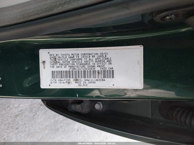 Продаж на аукціоні авто 2001 Toyota Prius, vin: JT2BK12U710033838, номер лоту: 44796054