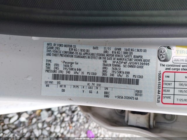 Ford Fiesta Titanium 2016 3FADP4FJ2GM139595 Image 9