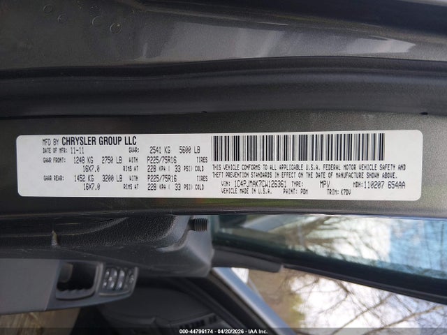 Продаж на аукціоні авто 2012 Jeep Liberty Sport, vin: 1C4PJMAK7CW126361, номер лоту: 44796174