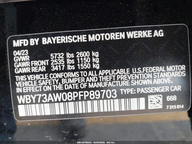 WBY73AW08PFP89703 BMW I4 Edrive40