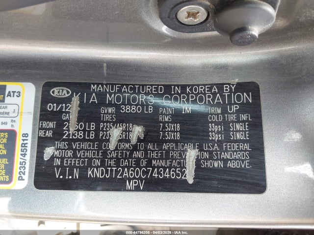Aukcja sprzedaży 2012 Kia Soul !, vin: KNDJT2A60C7434652, numer aukcji: 44796208