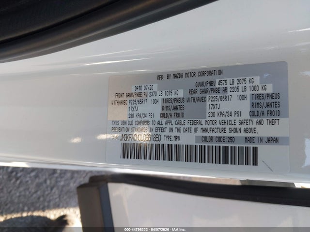 Aukcja sprzedaży 2020 Mazda Cx-5 Touring, vin: JM3KFACM0L0861850, numer aukcji: 44796222