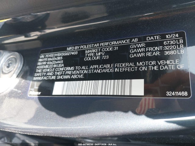 7SYEE3YBXSG027403 Polestar 3 Long Range Dual Motor/long Range Dual Motor Performance Plus
