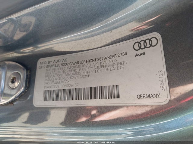 2013 AUDI S5 WAUCGAFH5DN006152 Photo 8
