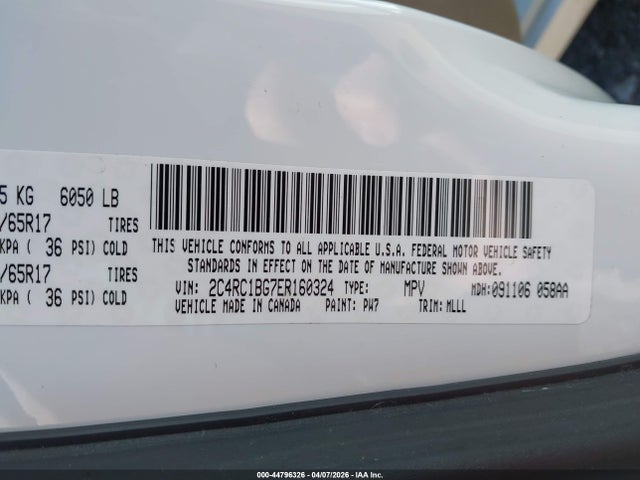 Продажа на аукционе авто 2014 Chrysler Town & Country Touring, vin: 2C4RC1BG7ER160324, номер лота: 44796326
