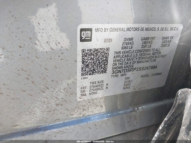 44796331 :رقم المزاد ، 3GN7DSRP1SS247884 vin ، 2025 Chevrolet Equinox Ev Rs مزاد بيع