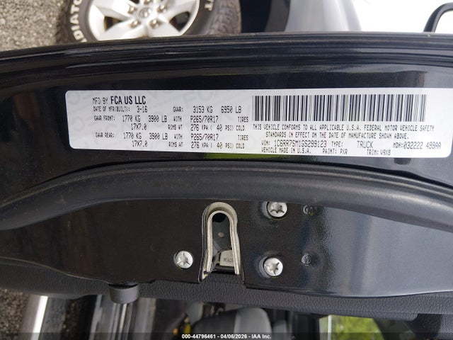 Aukcja sprzedaży 2016 Ram 1500, vin: 1C6RR7SM1GS299123, numer aukcji: 44796461