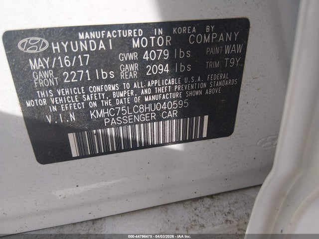 2017 HYUNDAI IONIQ HYBRID KMHC75LC8HU040595 Photo 8