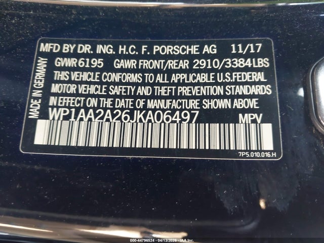 2018 PORSCHE CAYENNE WP1AA2A26JKA06497 Photo 8