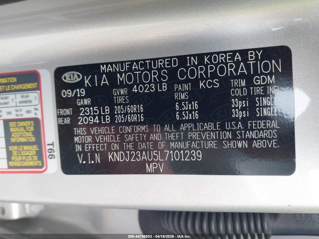 Продаж на аукціоні авто 2020 Kia Soul Lx, vin: KNDJ23AU5L7101239, номер лоту: 44796553