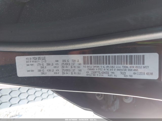 2020 RAM 1500 1C6SRFFM2LN204356 Photo 8