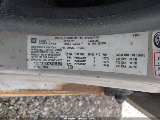 2006 CHEVROLET COLORADO 1GCDT136768295851 Photo 8