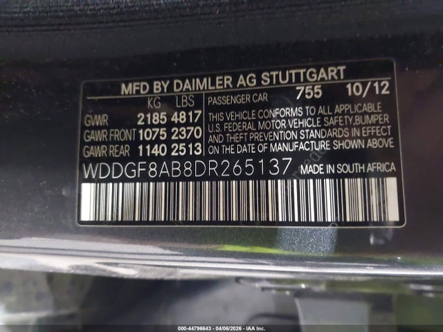 2013 Mercedes-benz C 300 Sport 4matic მანქანა იყიდება აუქციონზე, vin: WDDGF8AB8DR265137, აუქციონის ნომერი: 44796643